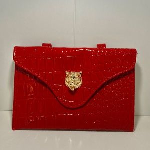 Red Fanny/Crossbody Purse w Chain